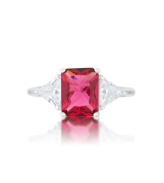 Gretchen 3ct Fuchsia Radiant CZ Cocktail Ring | 4.5ct