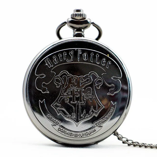 Hogwarts Dracodormiens Nunquam Titillandus Quartz Pocket Watch Mens Analog Pendant Necklace Gift