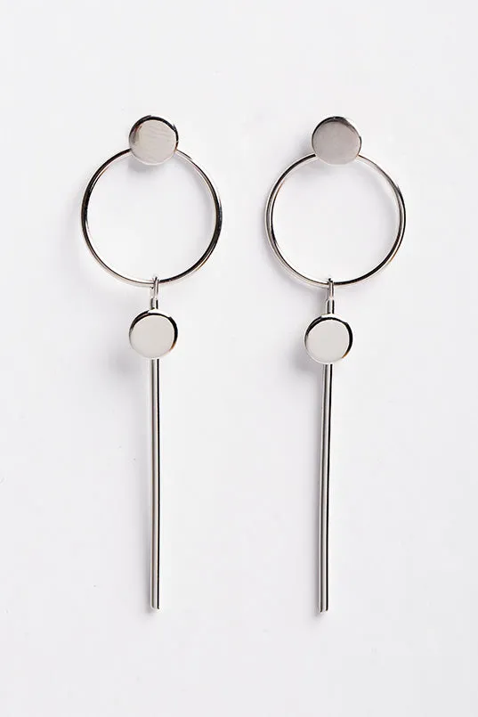 Hoop and Bar Drop Earrings