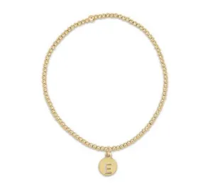 initial classic gold 2mm bead bracelet - respect small gold disc by enewton