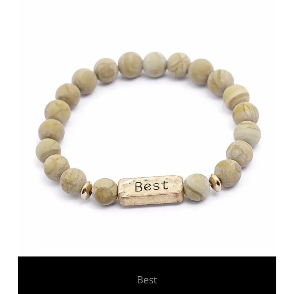 Inspire Me Bracelet - Faith, Strong, Blessed, Powerful, Patience, Sister, Best, Friends, Hope