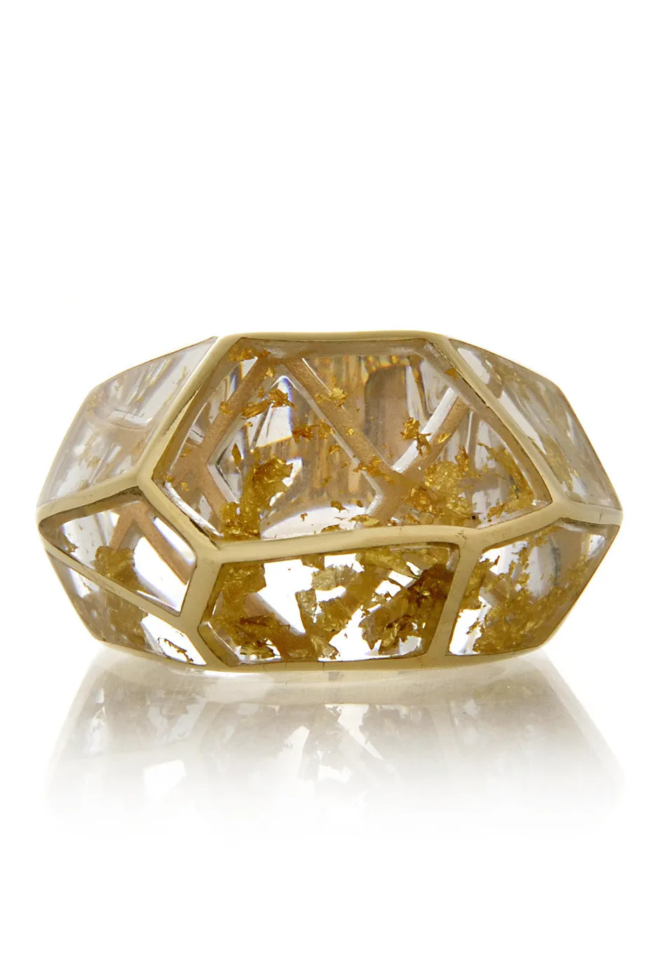 ISHARYA LOUVRE Leaf Gold Resin Ring