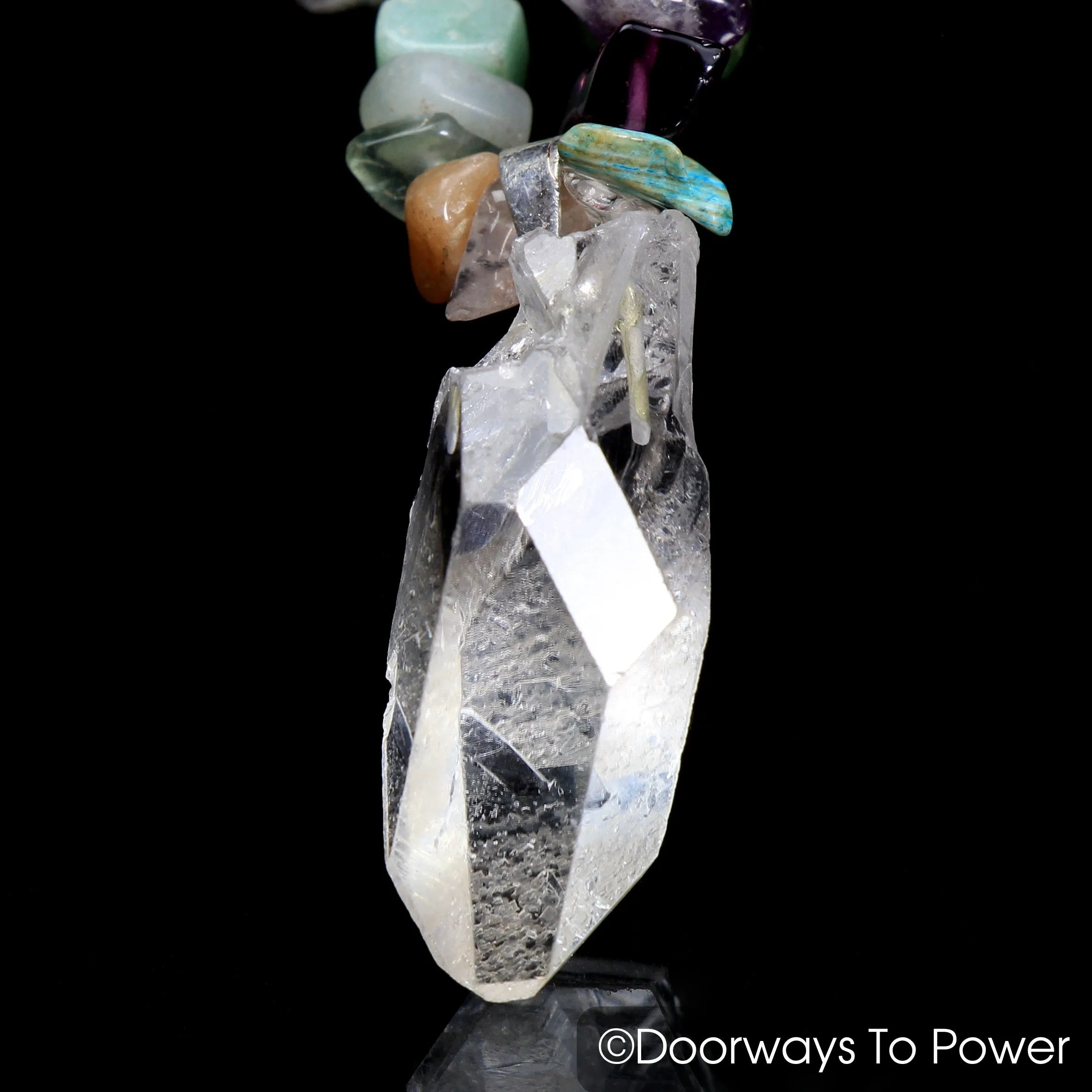 John of God Lemurian Crystal Chakra Necklace w/ Record Keepers & Rainbows