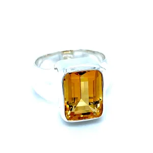 Kaleidoscope Octagonal Golden Citine Ring