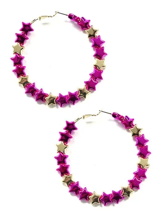 KE8820 Star Hoop Earrings