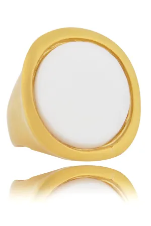 KENNETH JAY LANE HARRIET Chalk White Center Ring