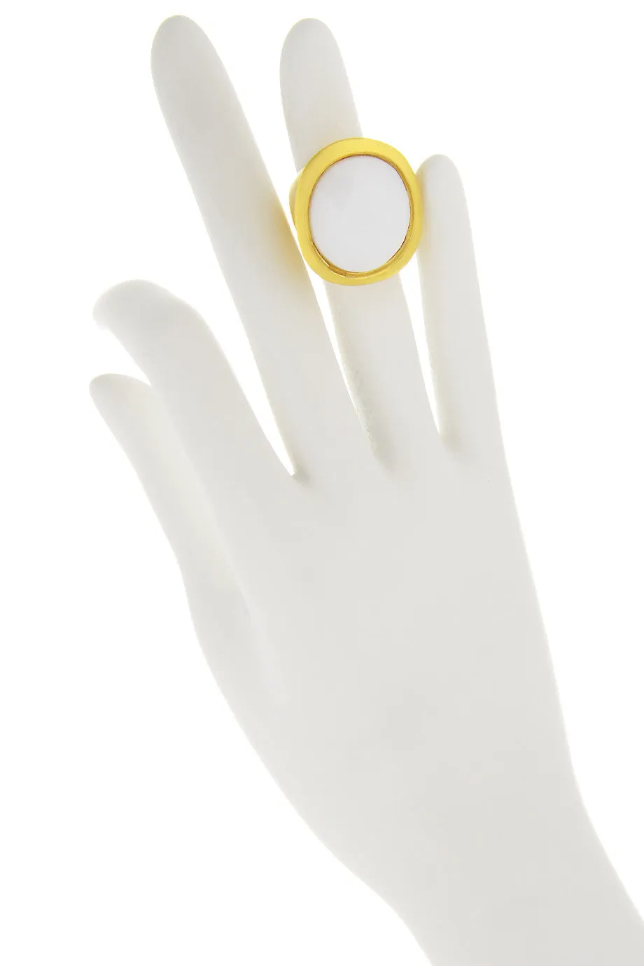 KENNETH JAY LANE HARRIET Chalk White Center Ring