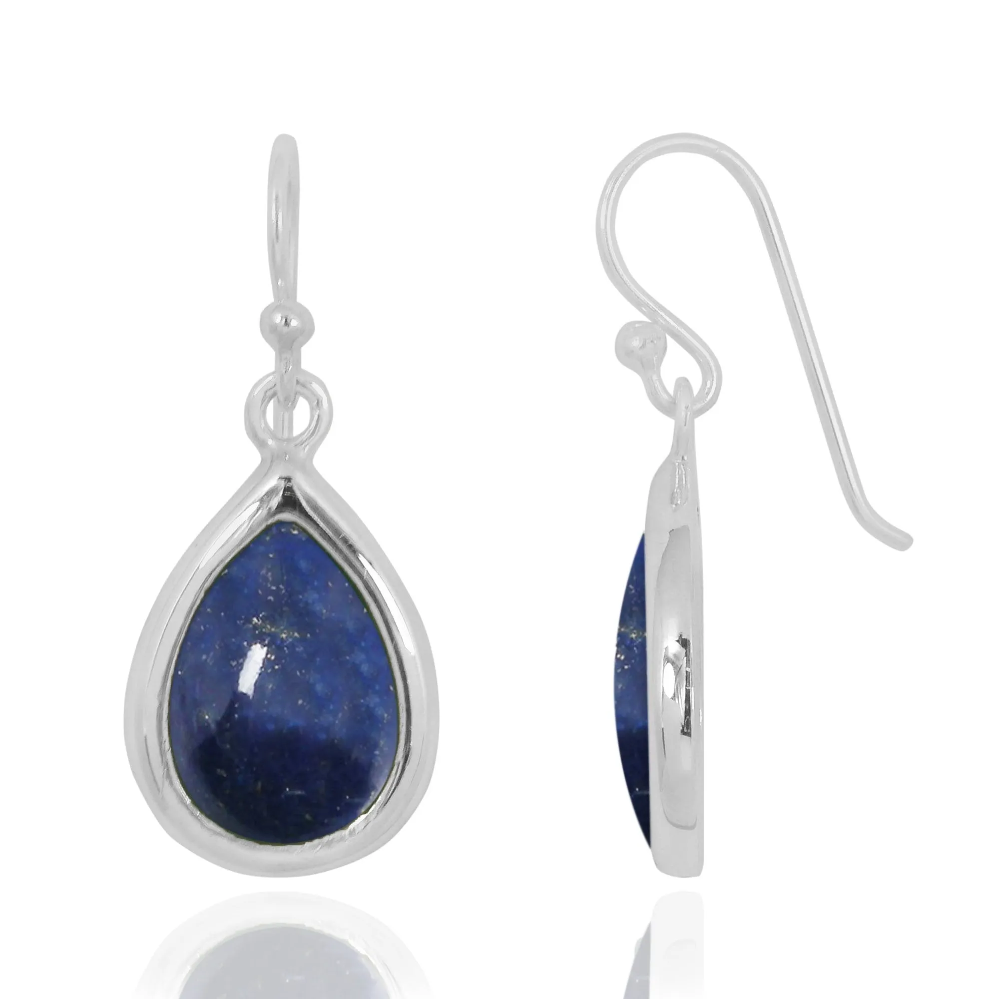 Lapis Oxidized Silver Drop Earrings