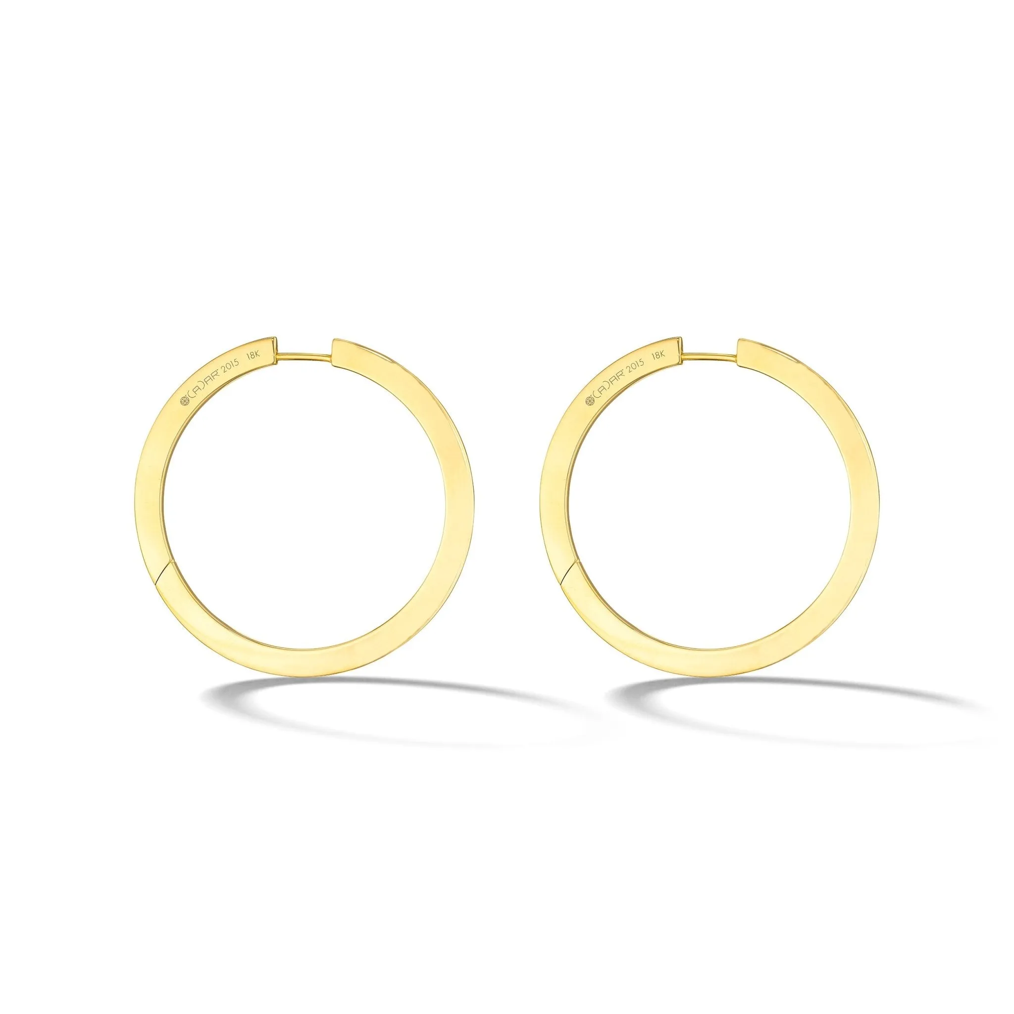 Large Yellow Gold Plain Hoop Earrings