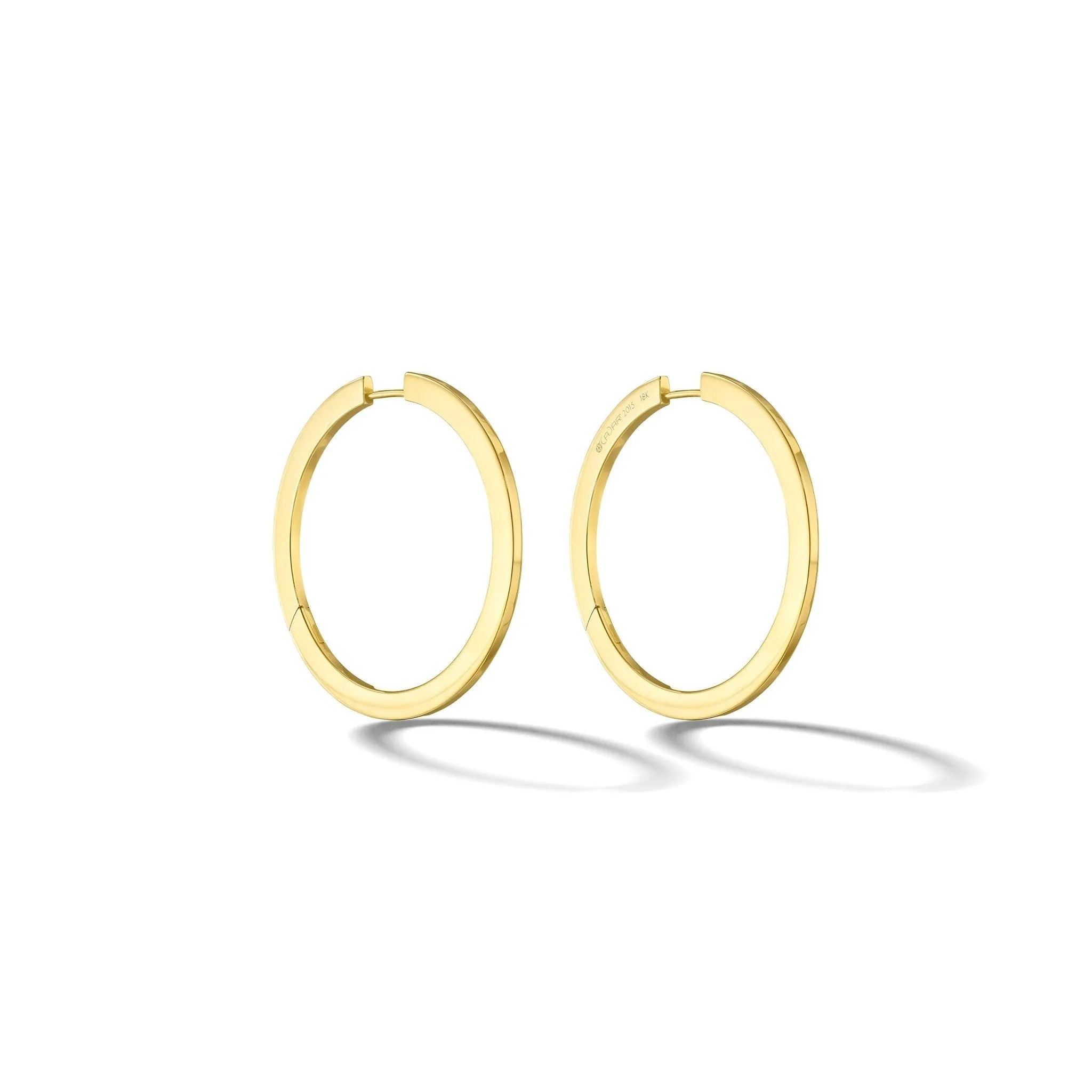 Large Yellow Gold Plain Hoop Earrings