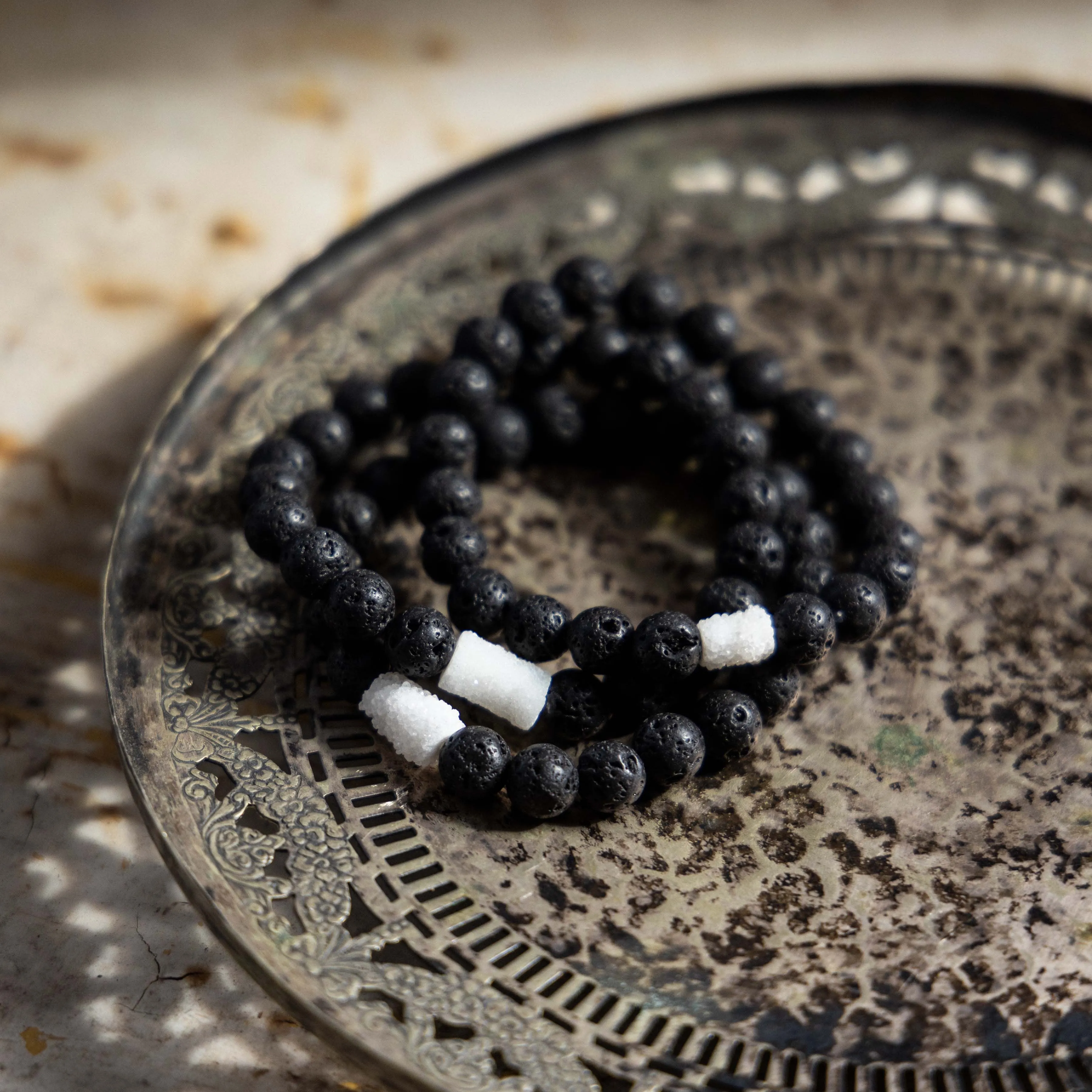 Lava Rock Crystal Bracelet