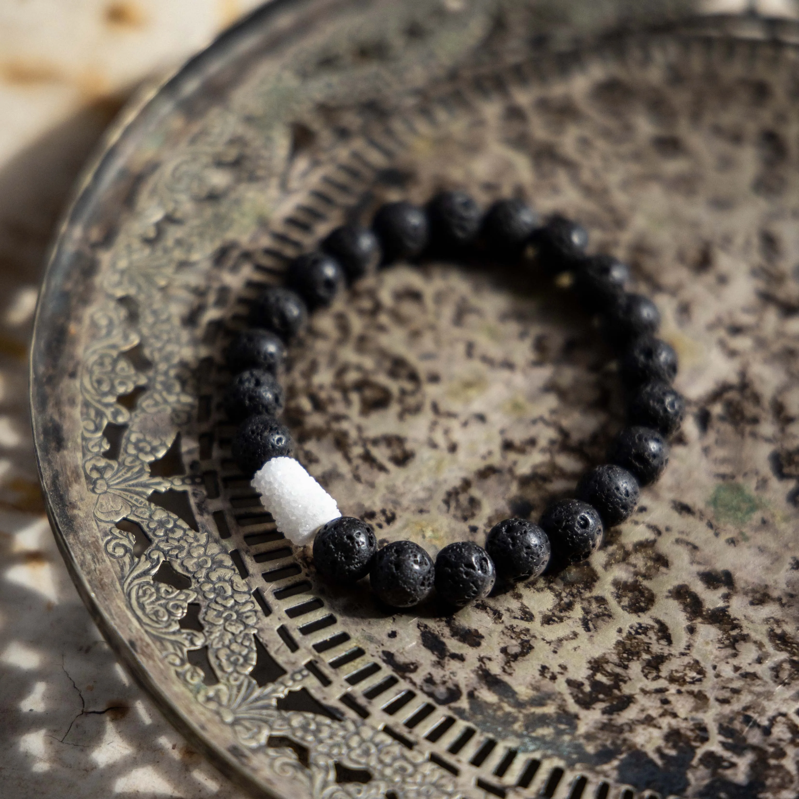 Lava Rock Crystal Bracelet