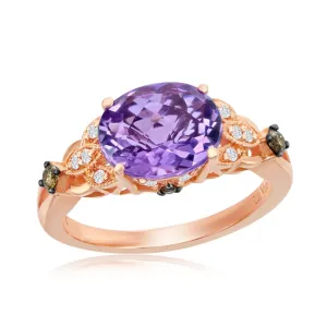 Le Vian Chocolatier Large Oval Cut Amethyst Chocolate Diamond Ring