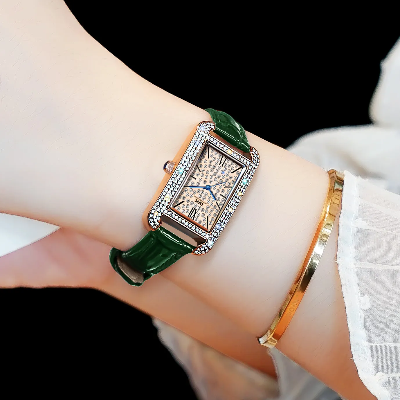 Light luxury retro women's quartz watch W06OPK88617-GN