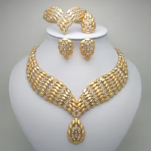 Luxury 18K Gold Bridal Jewelry Set