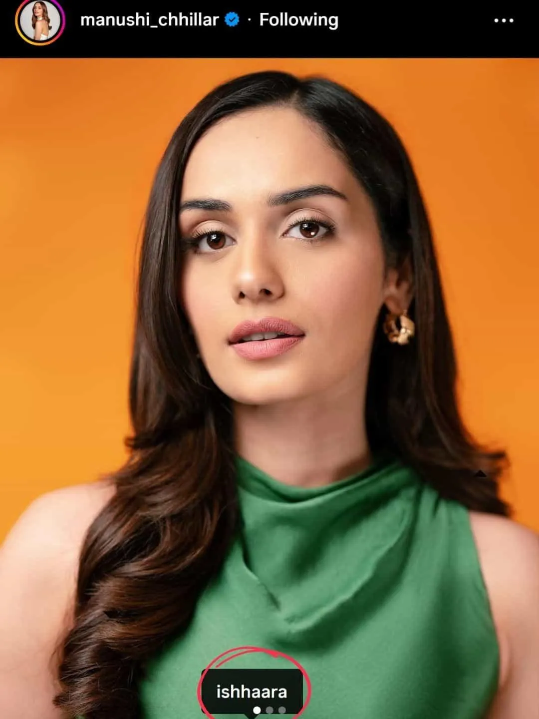 Manushi Chhillar In Dainty Huggie Hoop Earrings