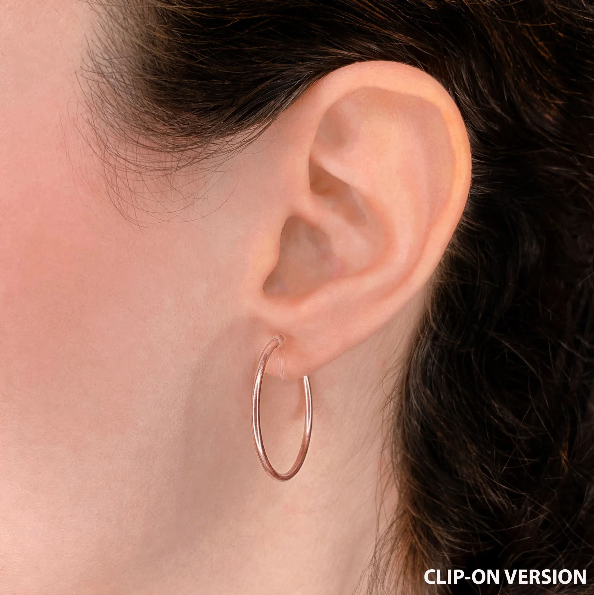 MEDIUM HOOP EARRINGS IN ROSE GOLD