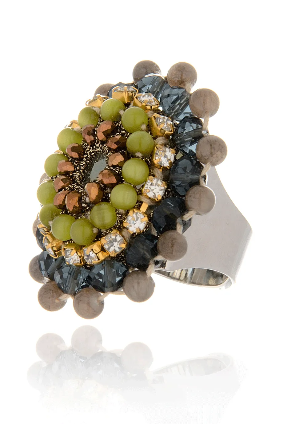 MOSS GREEN Crystal Ring