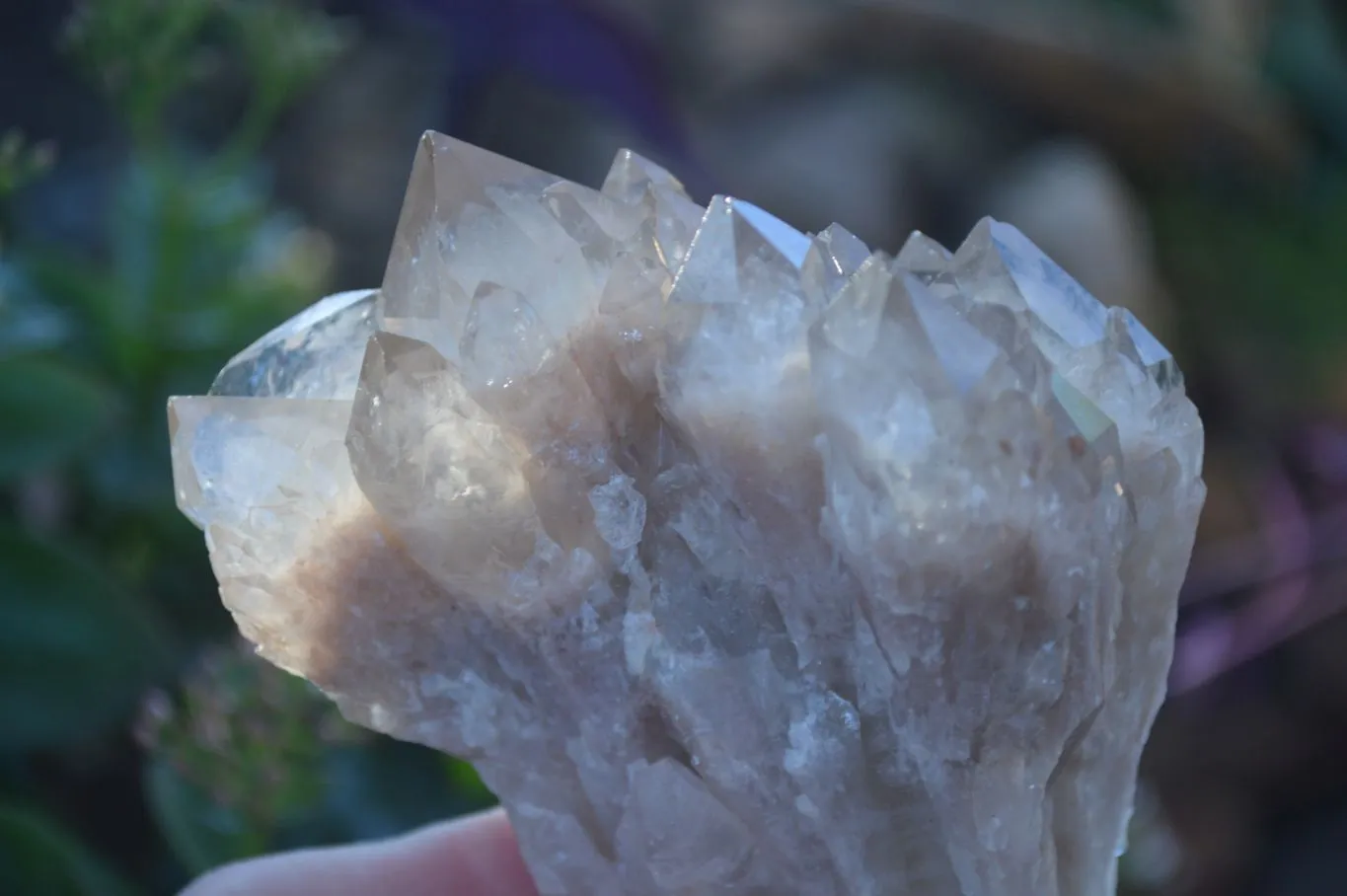 Natural Cascading Smokey Quartz Clusters x 3 From Luena, Congo