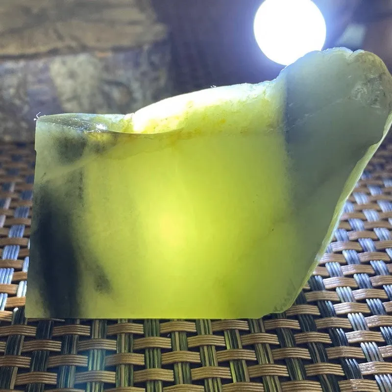 Natural Hetian Jade Rough Nephrite Raw (72g,4.6X3.4X1.6cm)