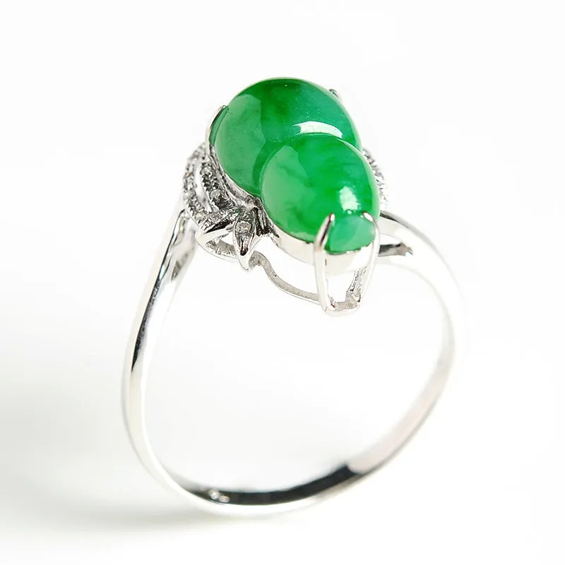 Natural Jade Ring Jadeite Gold Gourd Ring RG36