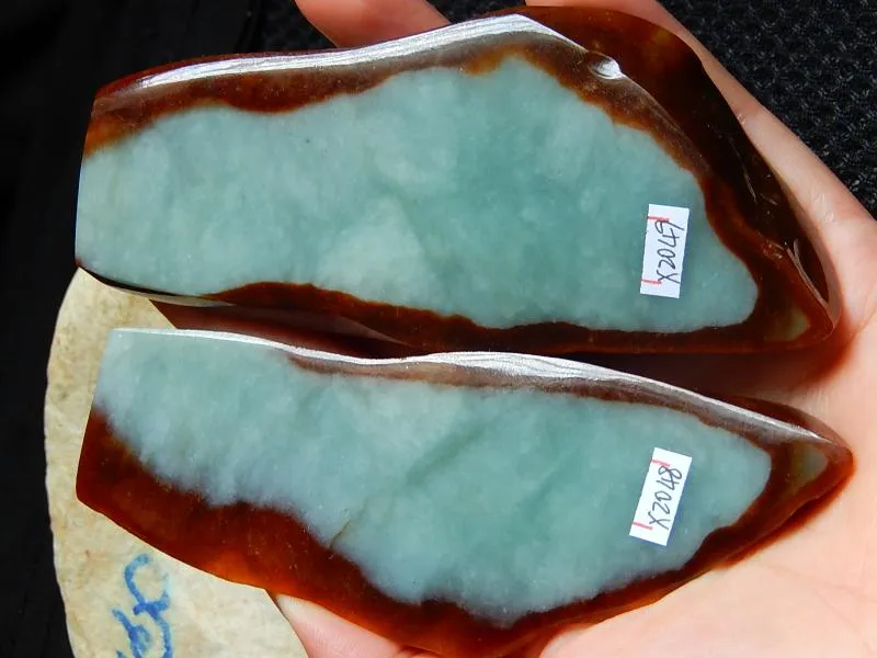 Natural Jade Rough Jadeite Raw (241g, 180X47X19mm & 110X42X14mm)