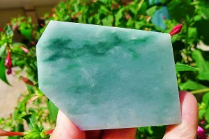 Natural Jade Rough Jadeite Raw (95g,6.6X5.2X0.9cm)