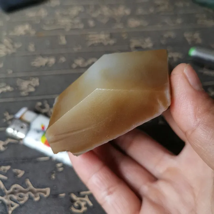 Natural Kunlun Jade Rough Nephrite Raw (176g, 5.5X5.5X3.5cm)