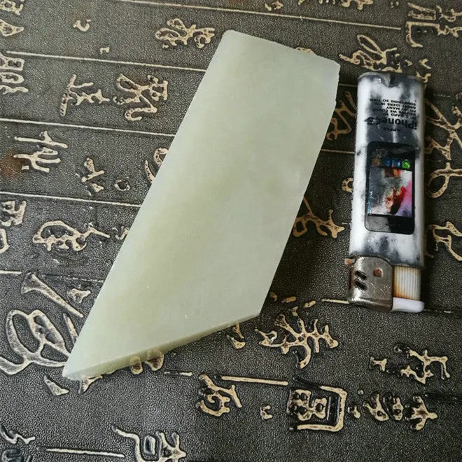 Natural Kunlun Jade Rough Nephrite Raw (193g, 12X4.5X2X1cm)