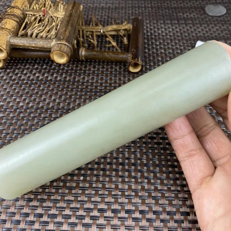 Natural Kunlun Jade Rough Nephrite Raw (268g,13.6X2.9cm)