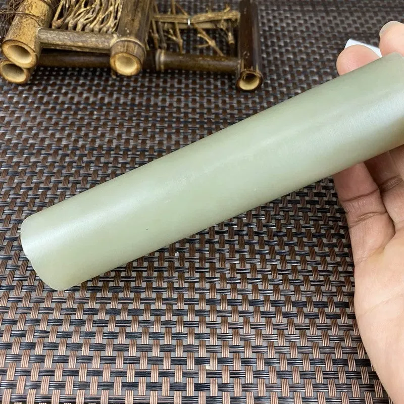 Natural Kunlun Jade Rough Nephrite Raw (268g,13.6X2.9cm)