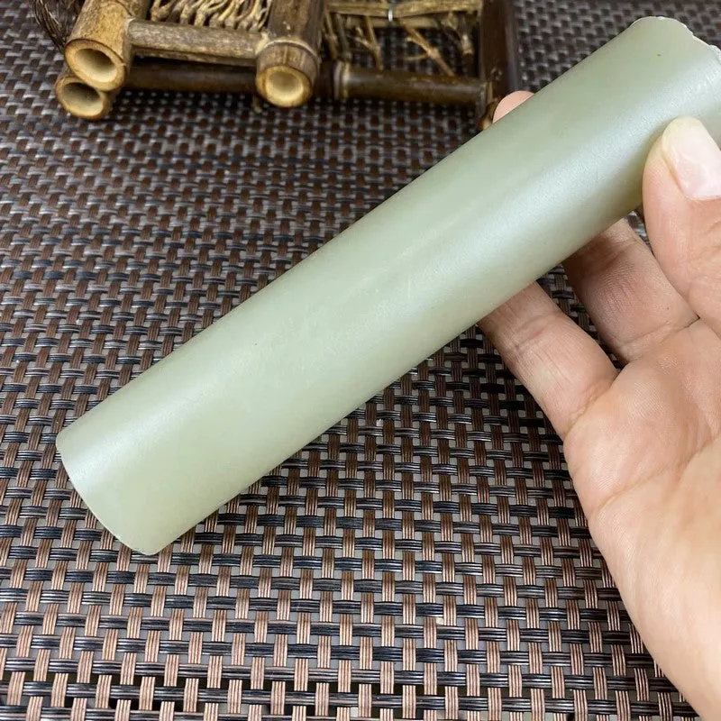 Natural Kunlun Jade Rough Nephrite Raw (268g,13.6X2.9cm)