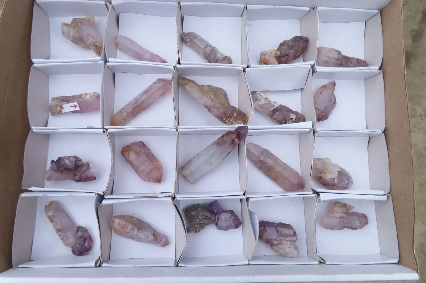 Natural Smokey Amethyst Crystals x 20 From Chiredzi, Zimbabwe