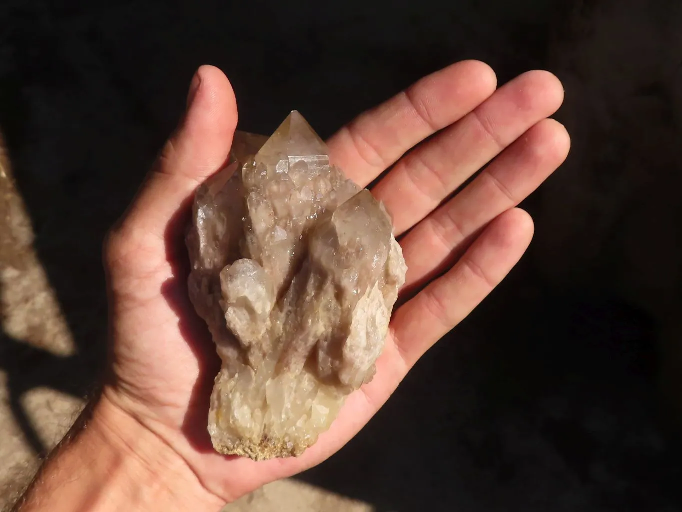 Natural Smokey Quartz Clusters x 3 From Luena, Congo