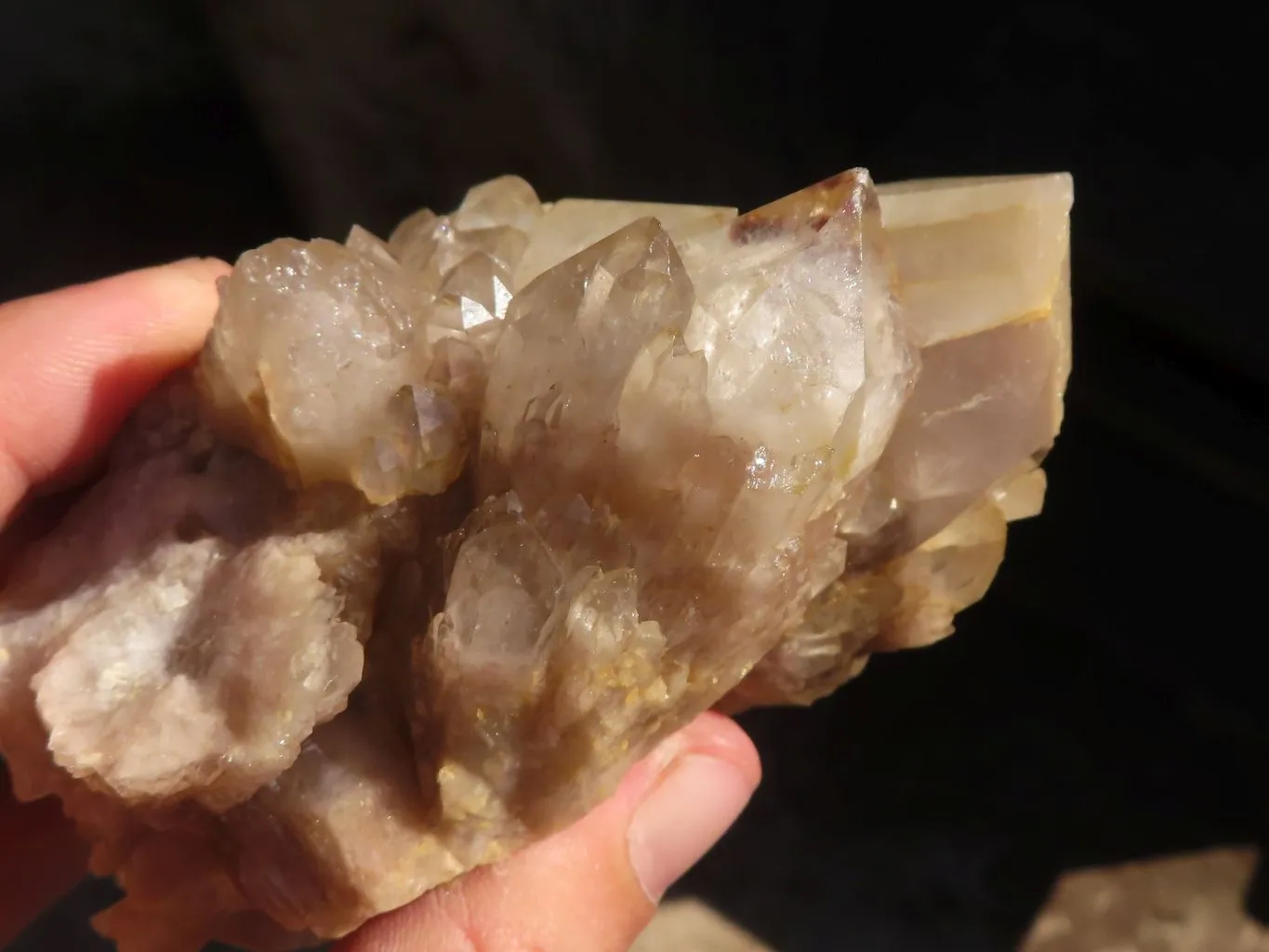 Natural Smokey Quartz Clusters x 3 From Luena, Congo