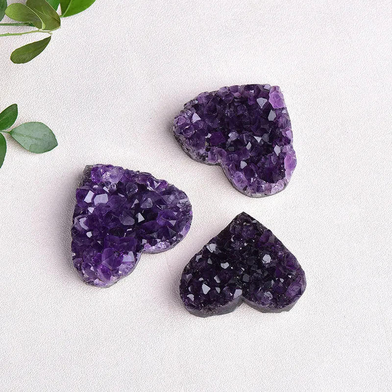 Natural Uruguay Amethyst Cluster Cave-Heart Shaped Rough Stone!So Pretty!!