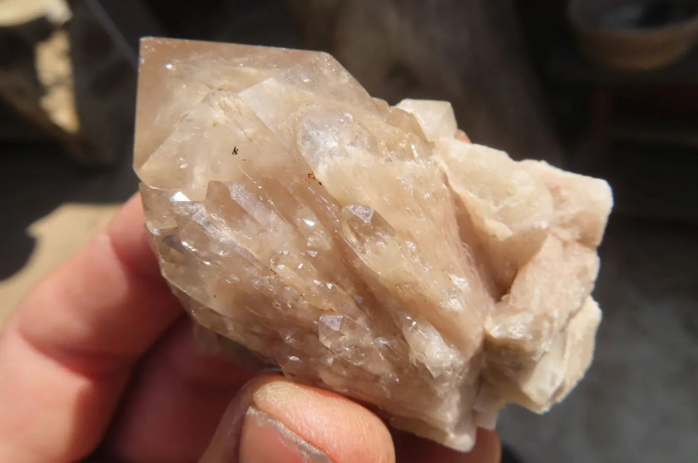 Natural White Phantom Smokey Quartz Clusters x 12 From Luena, Congo