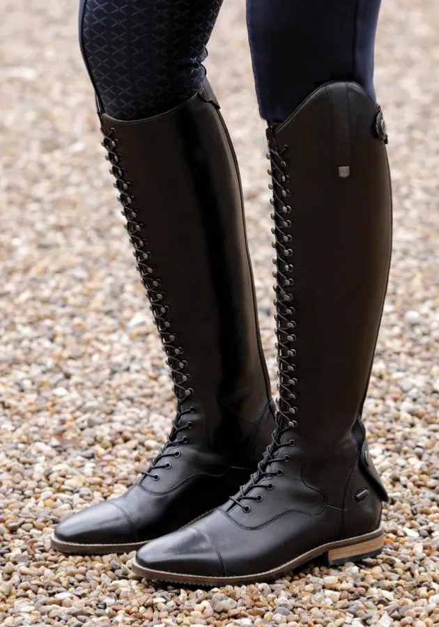 PEI Maurizia Lace-up Tall Riding Boots (Black)