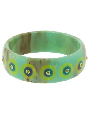 Peridot Blue and Pink Bakelite Bangle