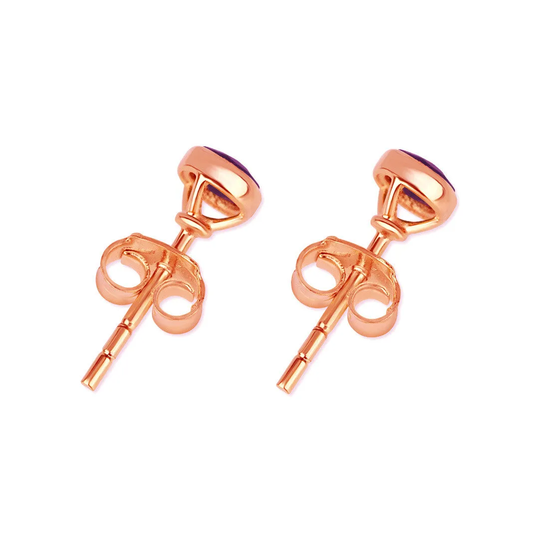 Peridot Mini Stud Earrings | Rose Gold - August