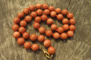 Polished Copper Sunstone Ball Shaped Beaded Necklace  - sold per Item - From India