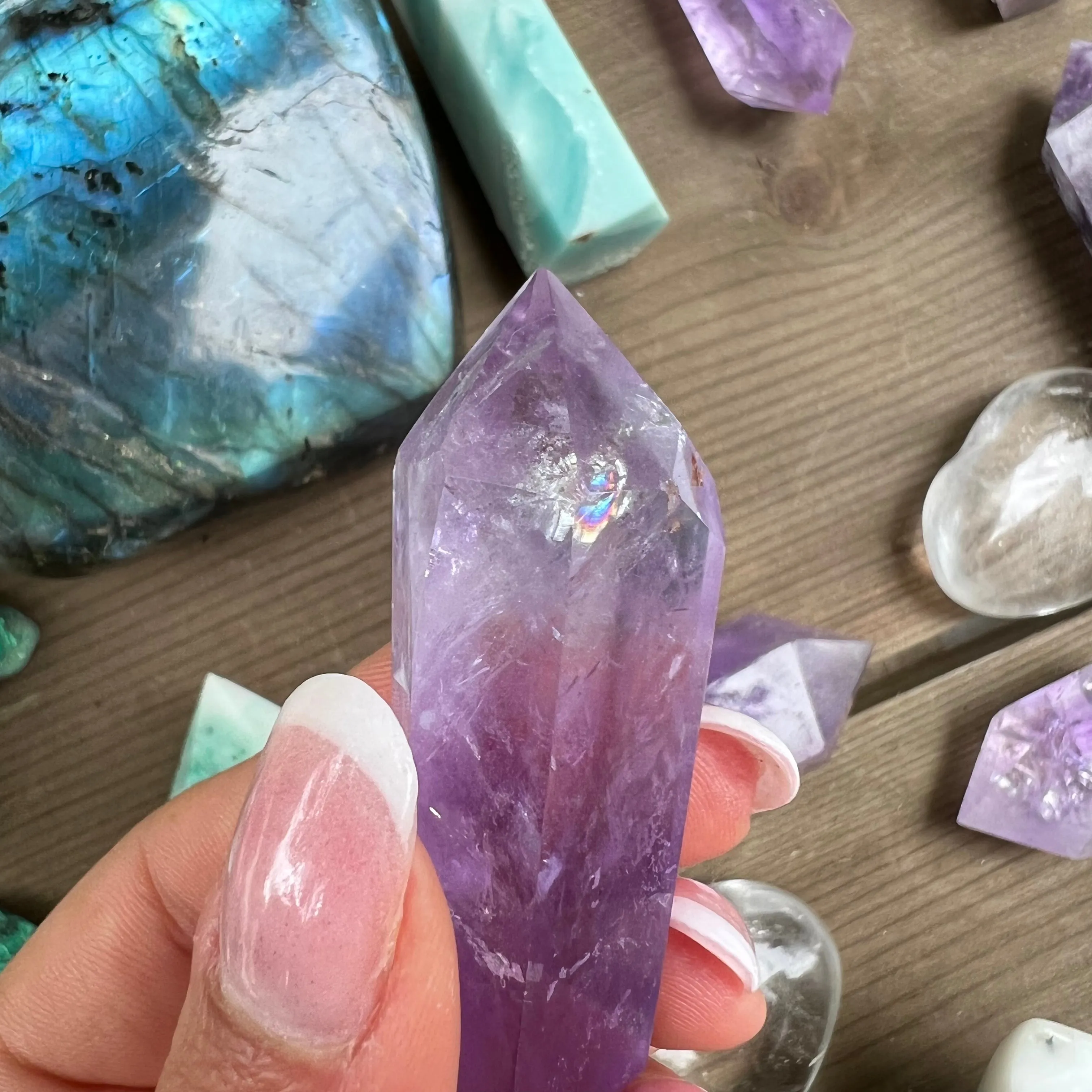 Polished Double Terminated Amethyst Point (#2MTT)