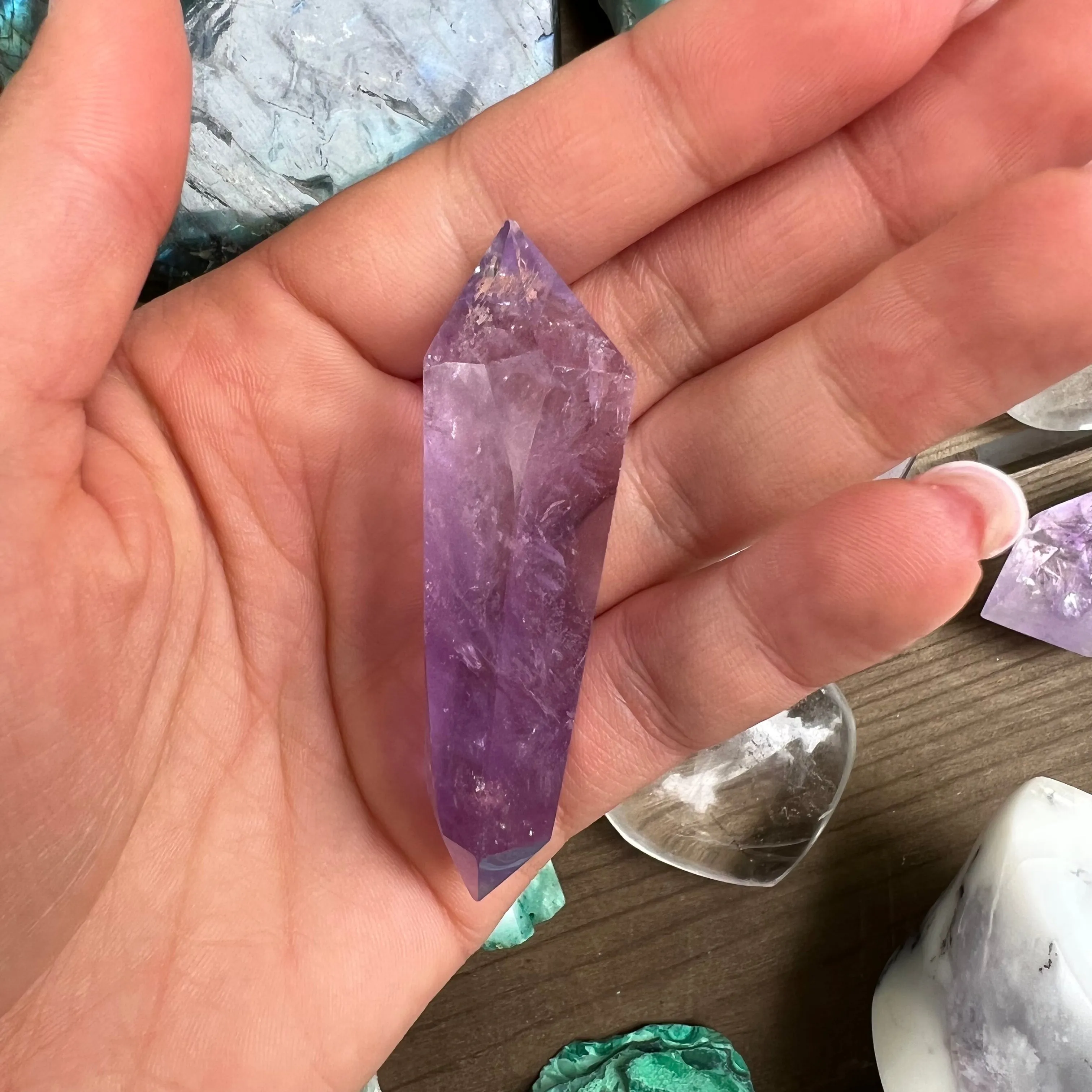 Polished Double Terminated Amethyst Point (#2MTT)