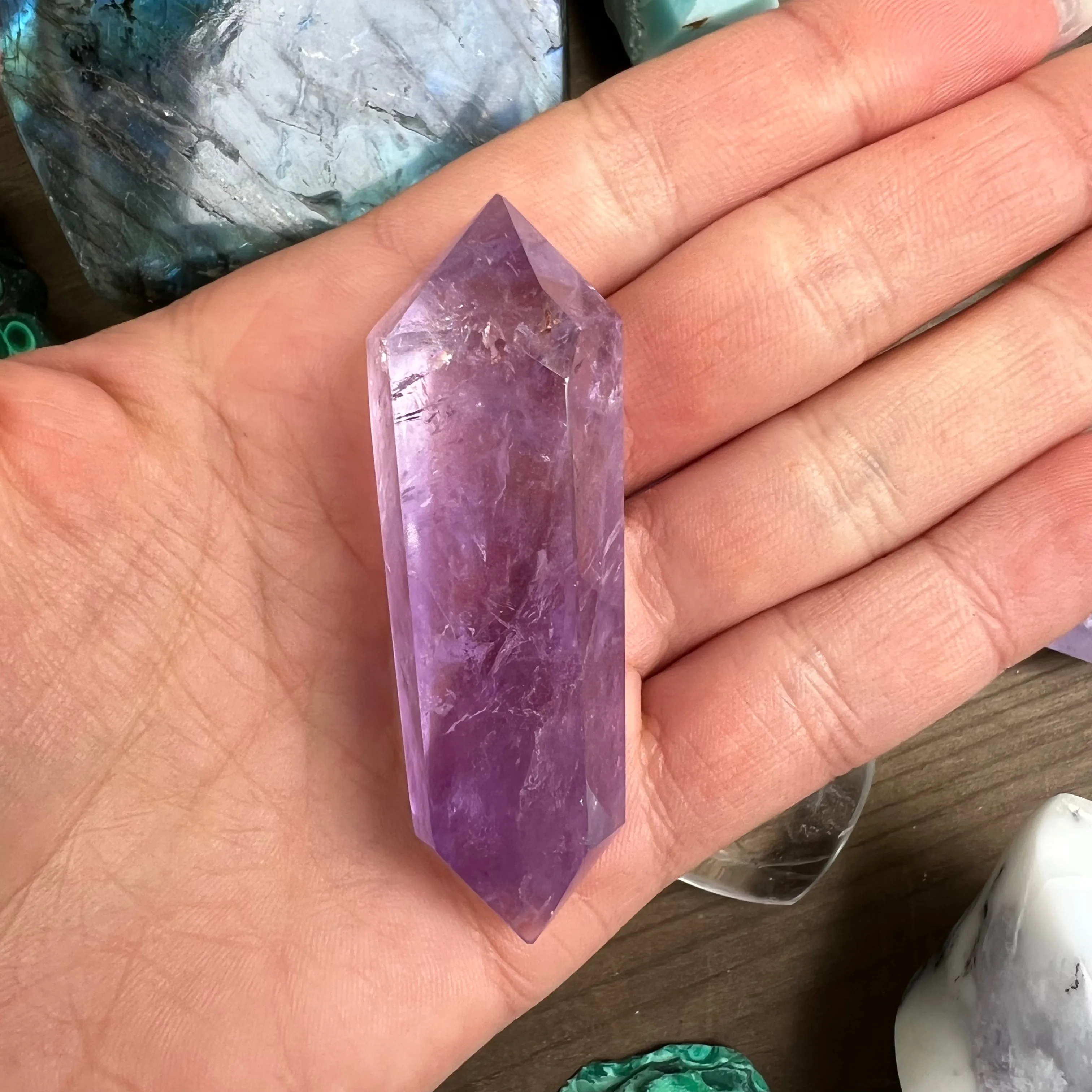 Polished Double Terminated Amethyst Point (#2MTT)