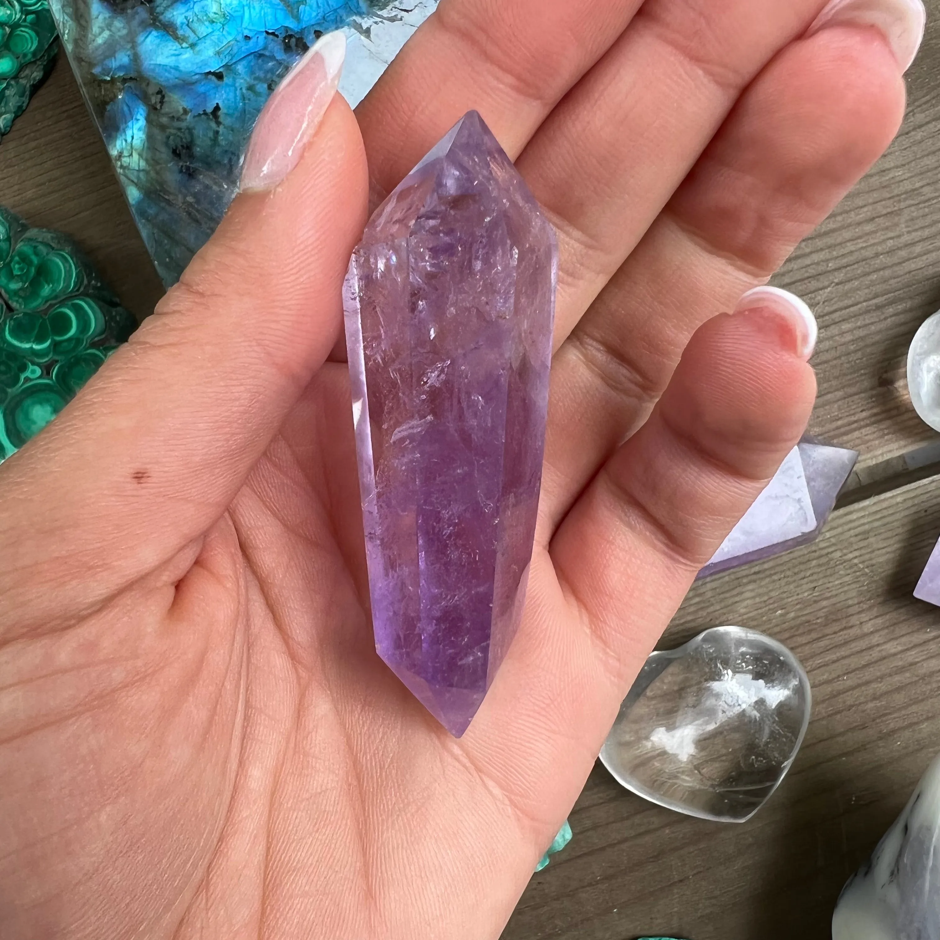 Polished Double Terminated Amethyst Point (#2MTT)