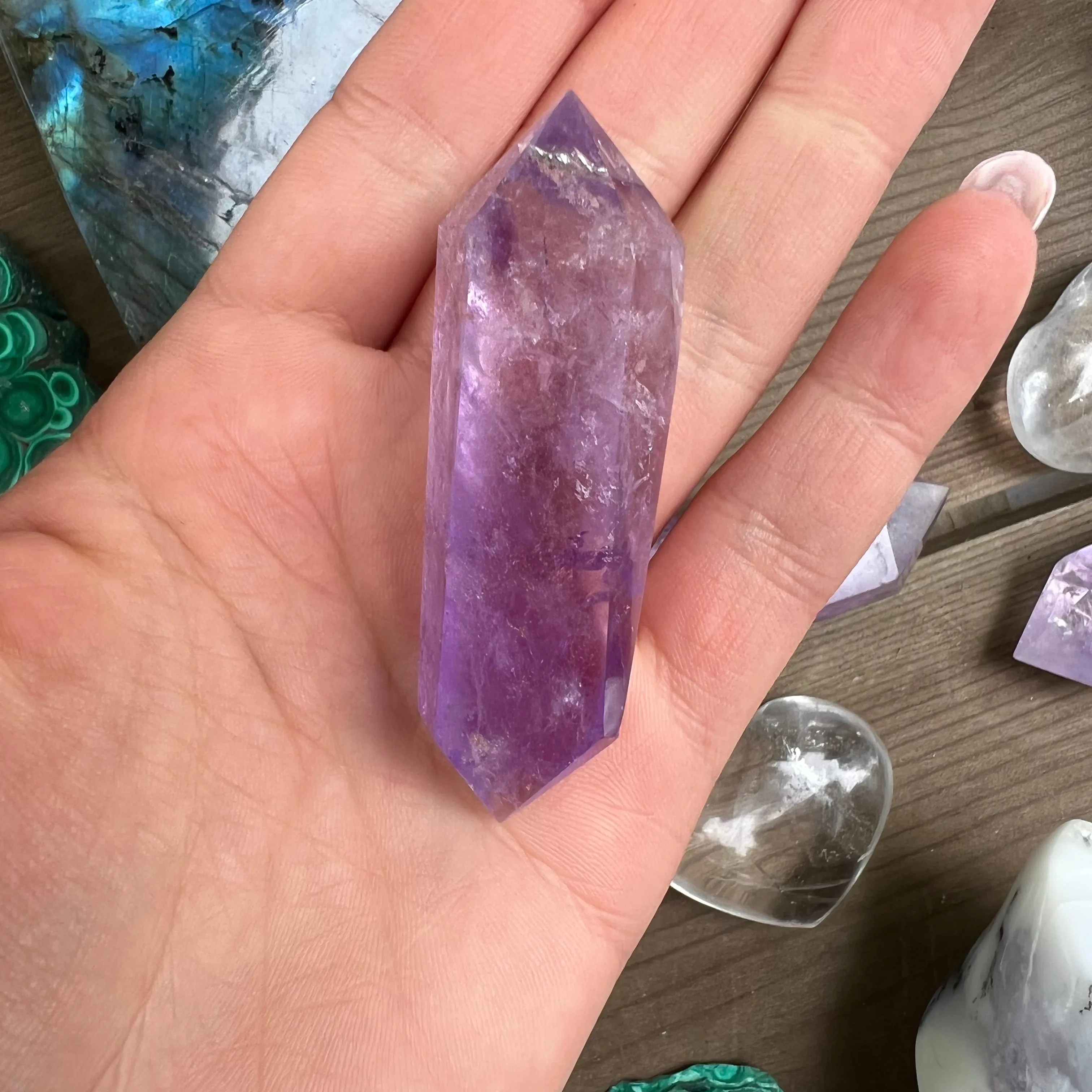 Polished Double Terminated Amethyst Point (#2MTT)