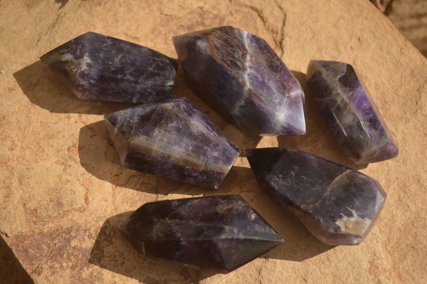 Polished Dream Amethyst Points x 6 From Madagascar