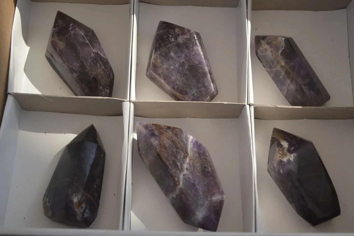 Polished Dream Amethyst Points x 6 From Madagascar