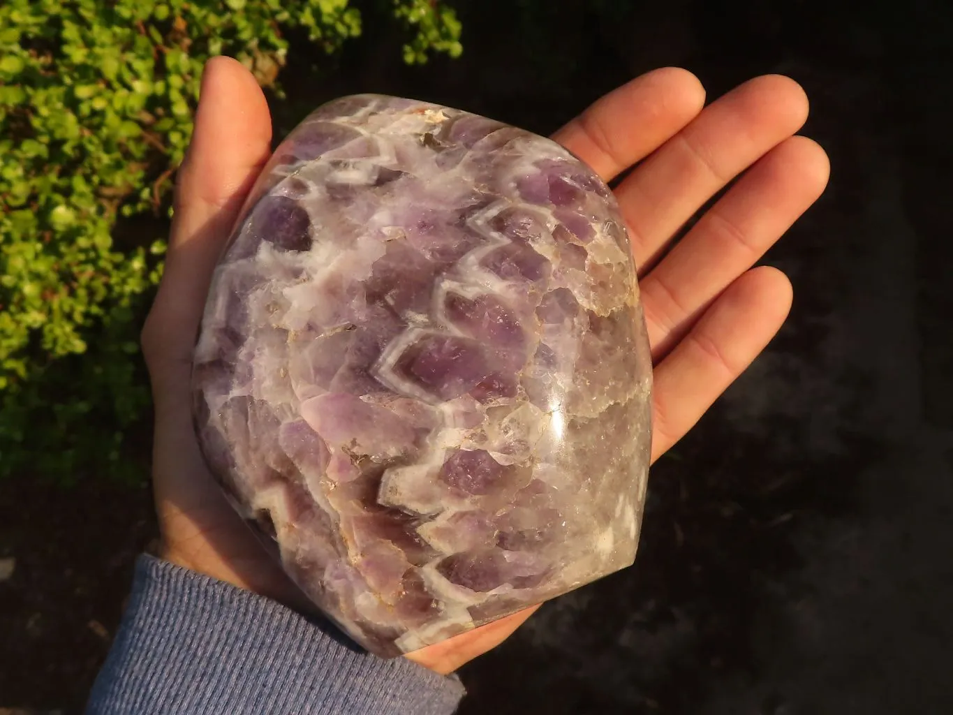 Polished  Large Dream Amethyst Standing Free Forms x 2 From Madagascar