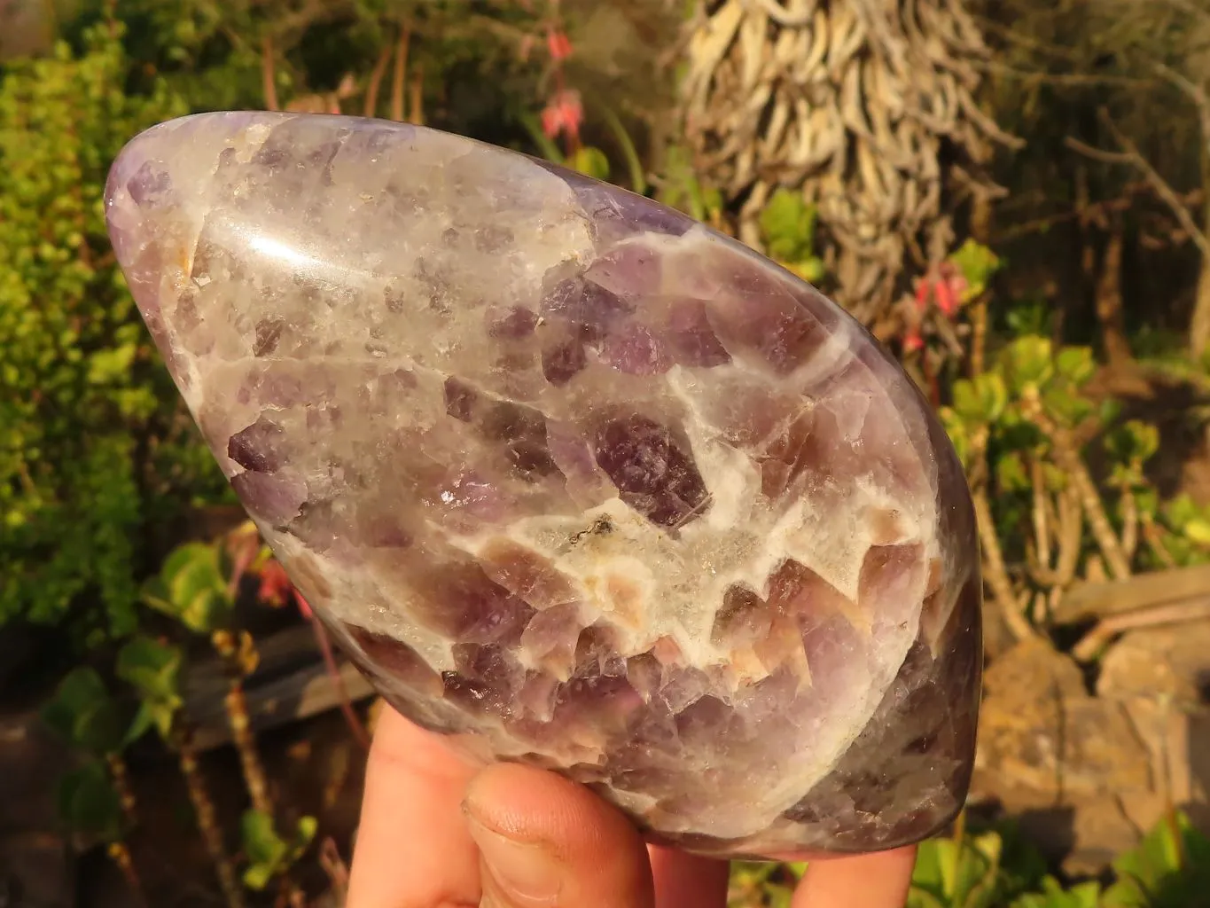 Polished  Large Dream Amethyst Standing Free Forms x 2 From Madagascar